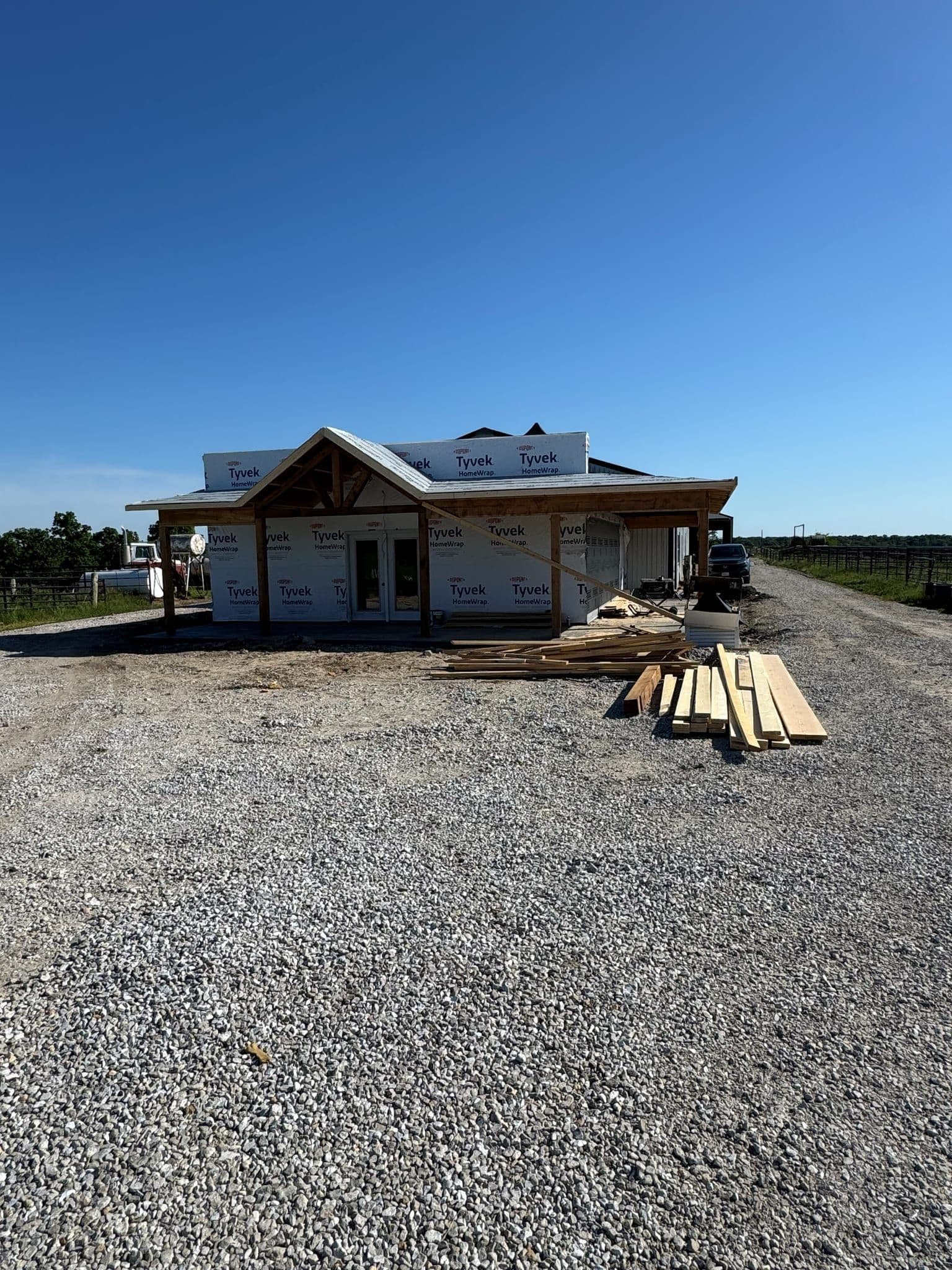 Wrapped, porch framed