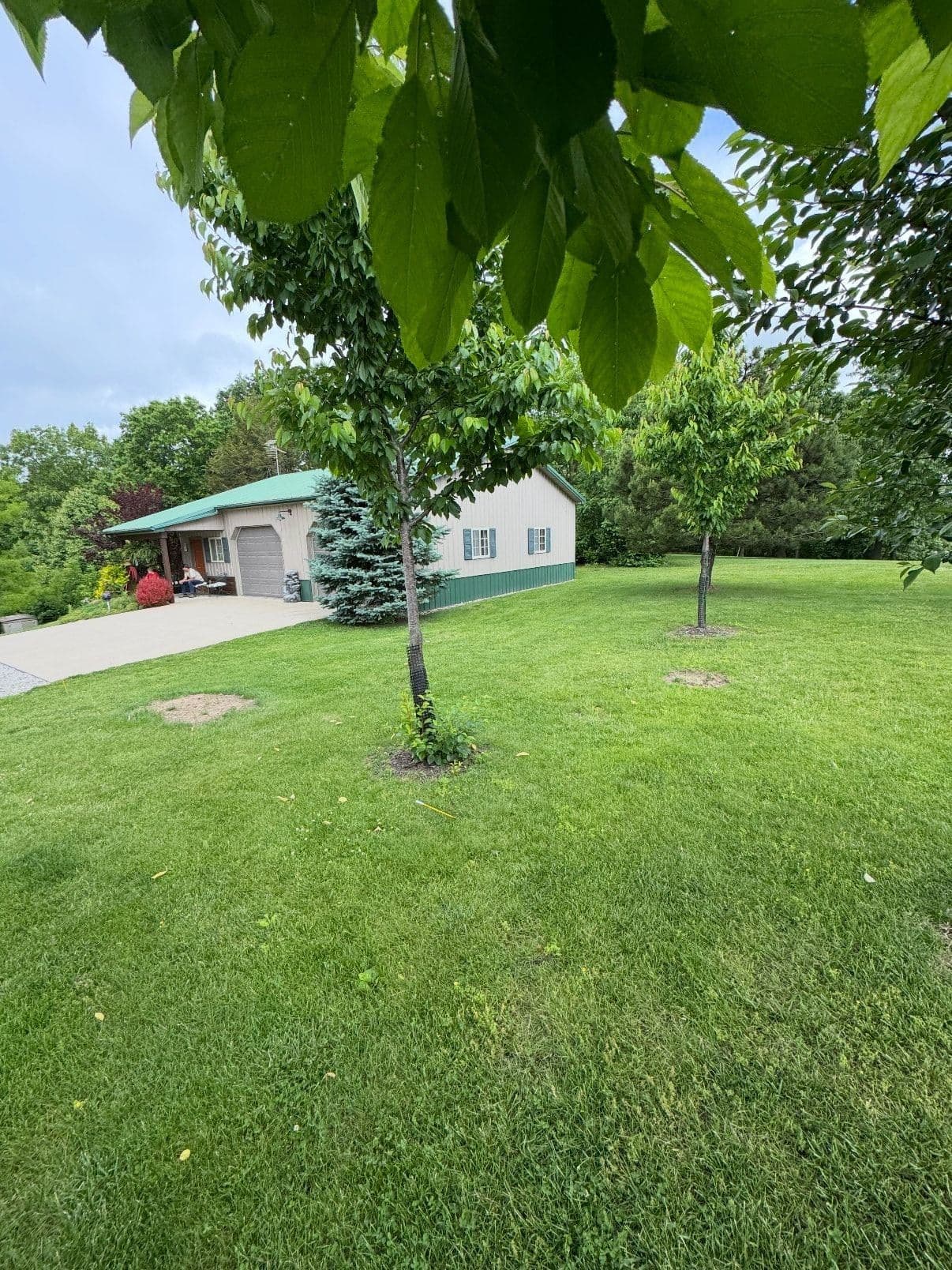 Garage with the yard kept whole