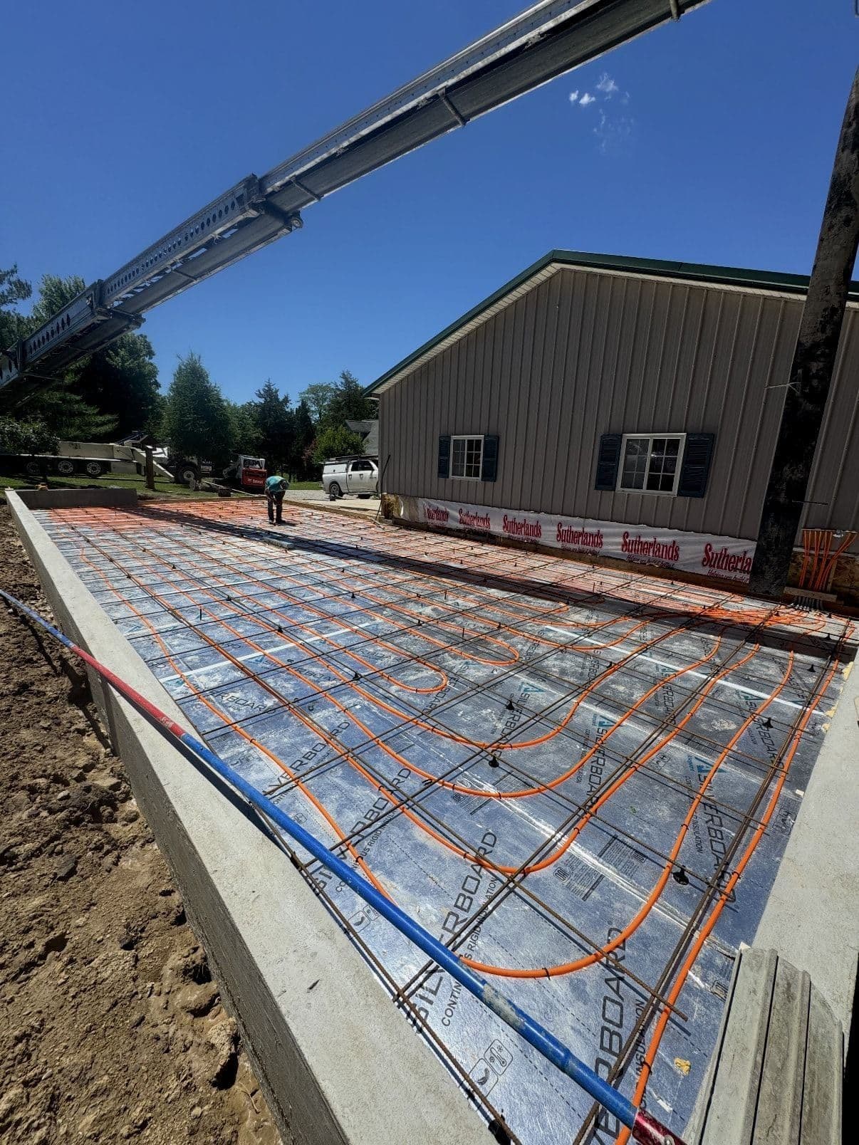 Radiant loops before the pour