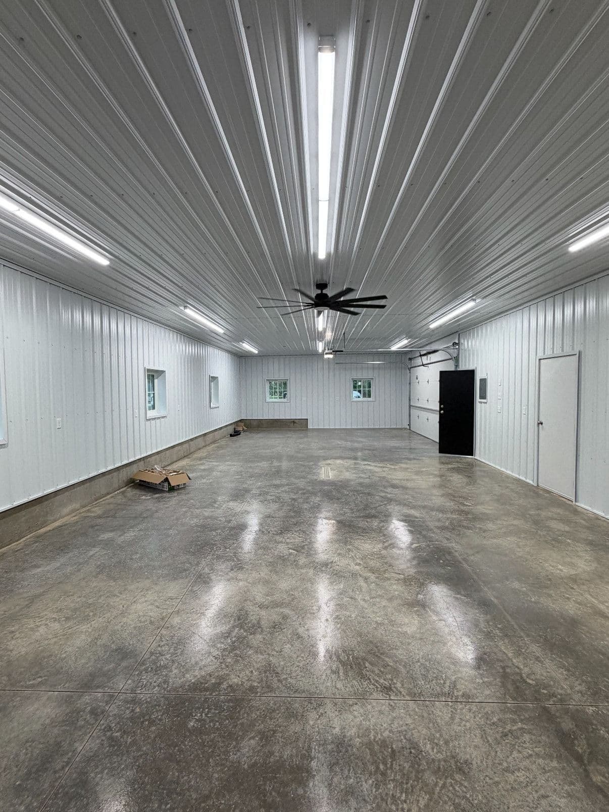 Shop, lights on